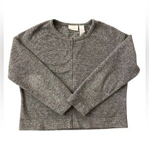 Liz Claiborne zip up fleece cardigan. Size L. Gray.